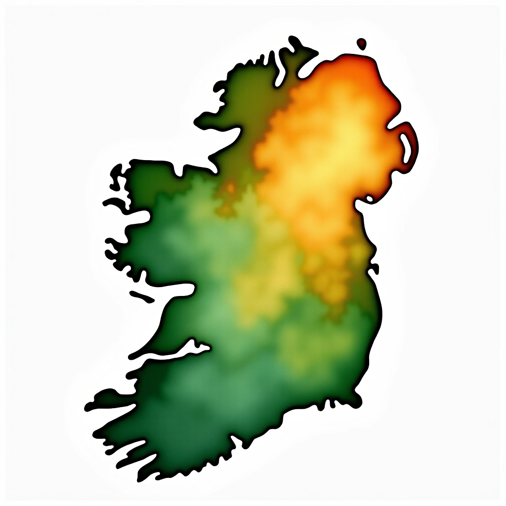 Ireland whiskey country — watercolor illustration