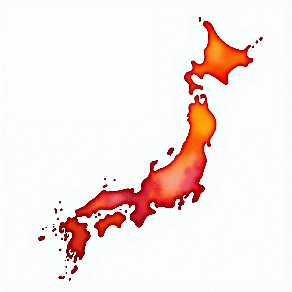 Japan whiskey country — watercolor illustration