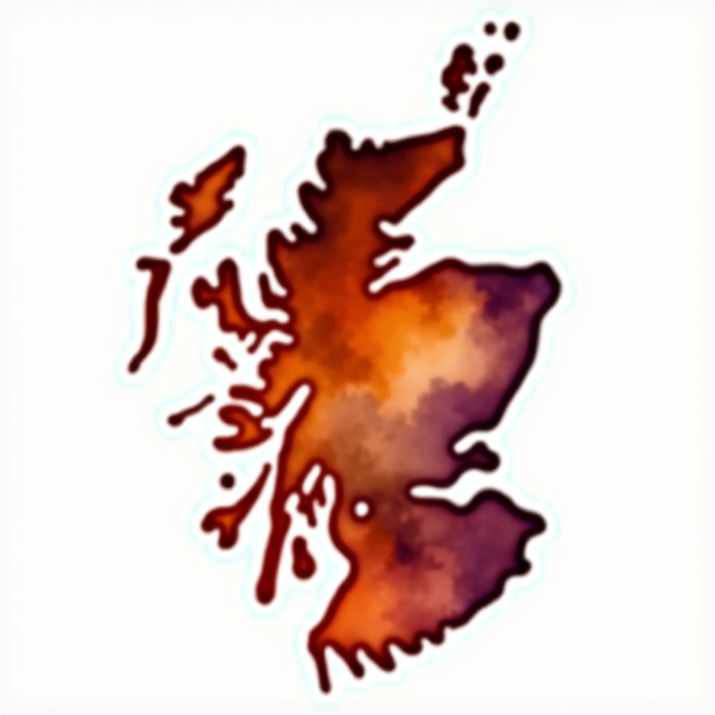 Scotland whiskey country — watercolor illustration