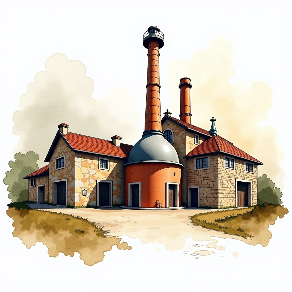 Aberlour distillery — watercolor illustration
