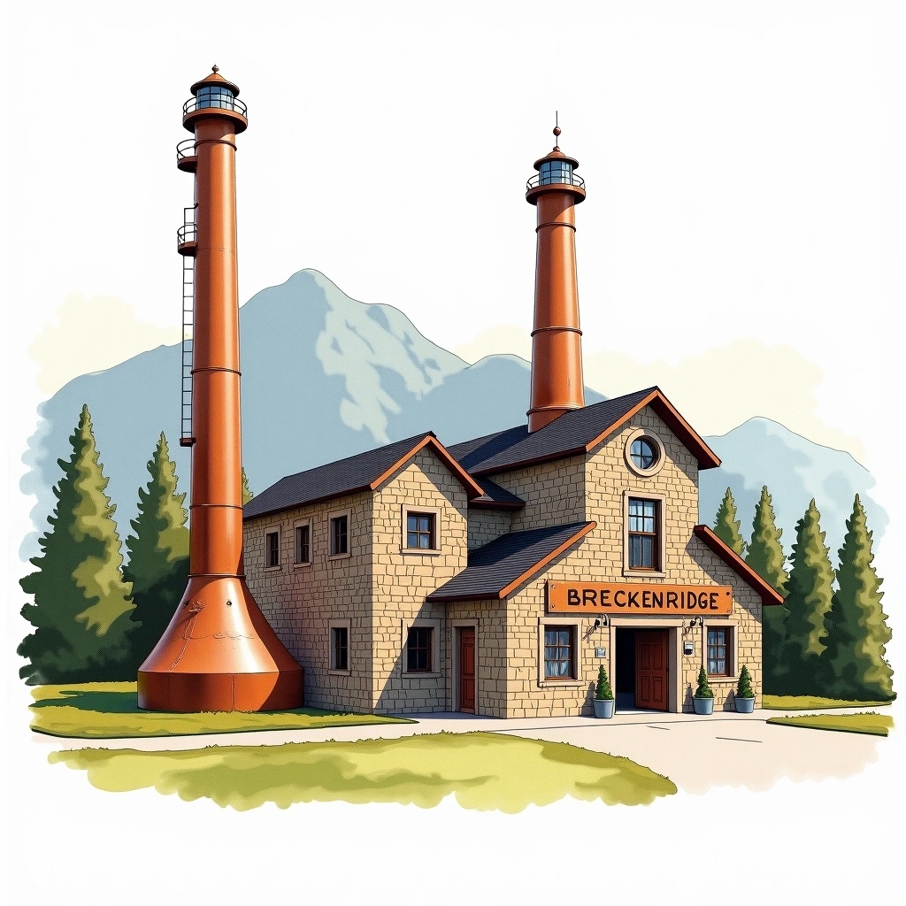 Breckenridge distillery — watercolor illustration