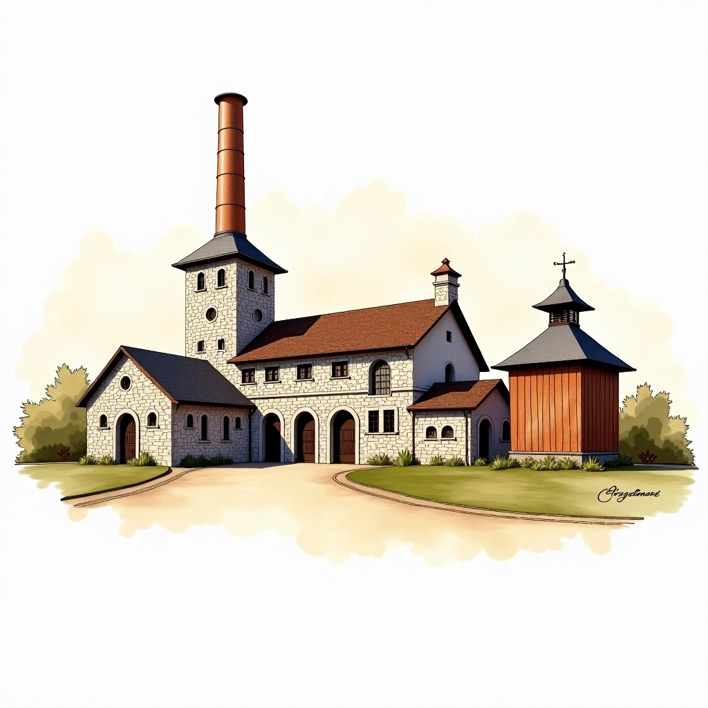 Cragganmore distillery — watercolor illustration