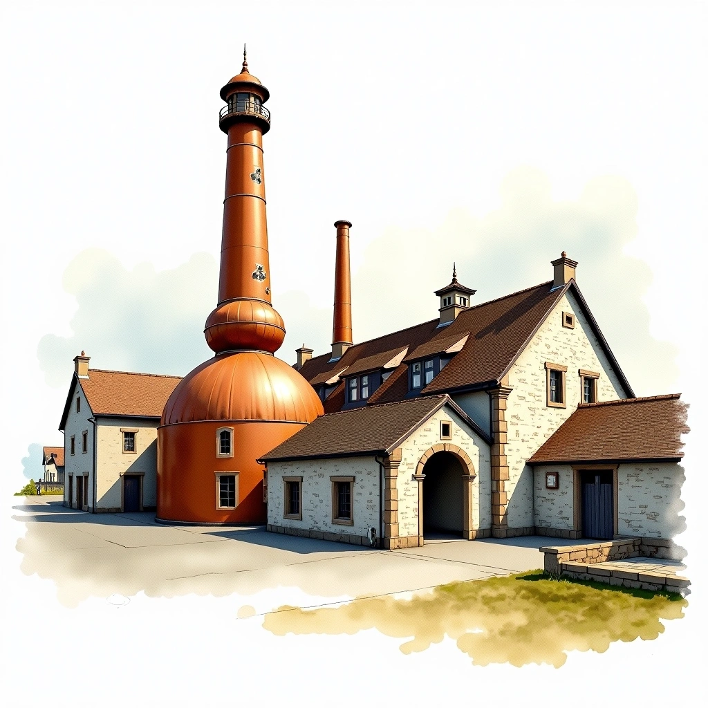 Glen Grant distillery — watercolor illustration