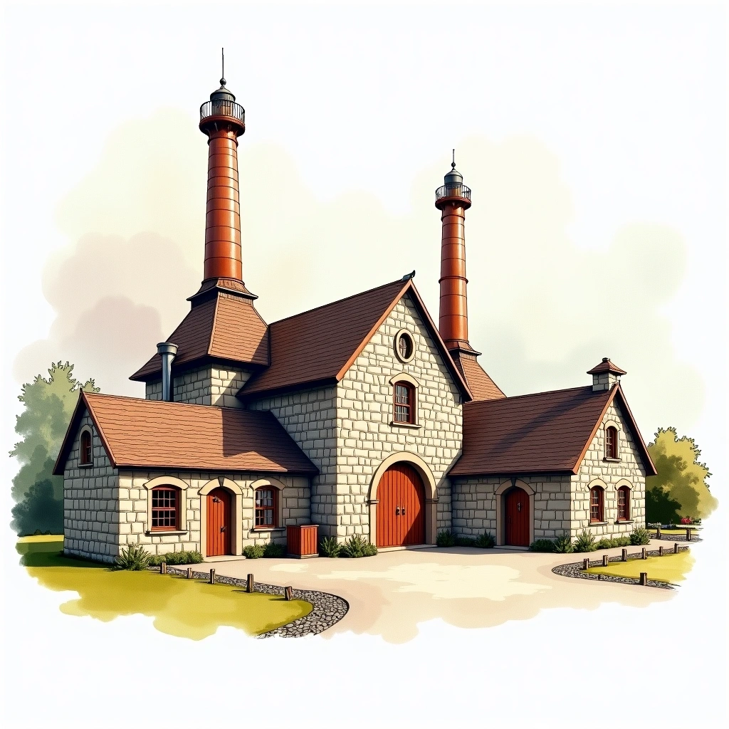 Glen Scotia distillery — watercolor illustration