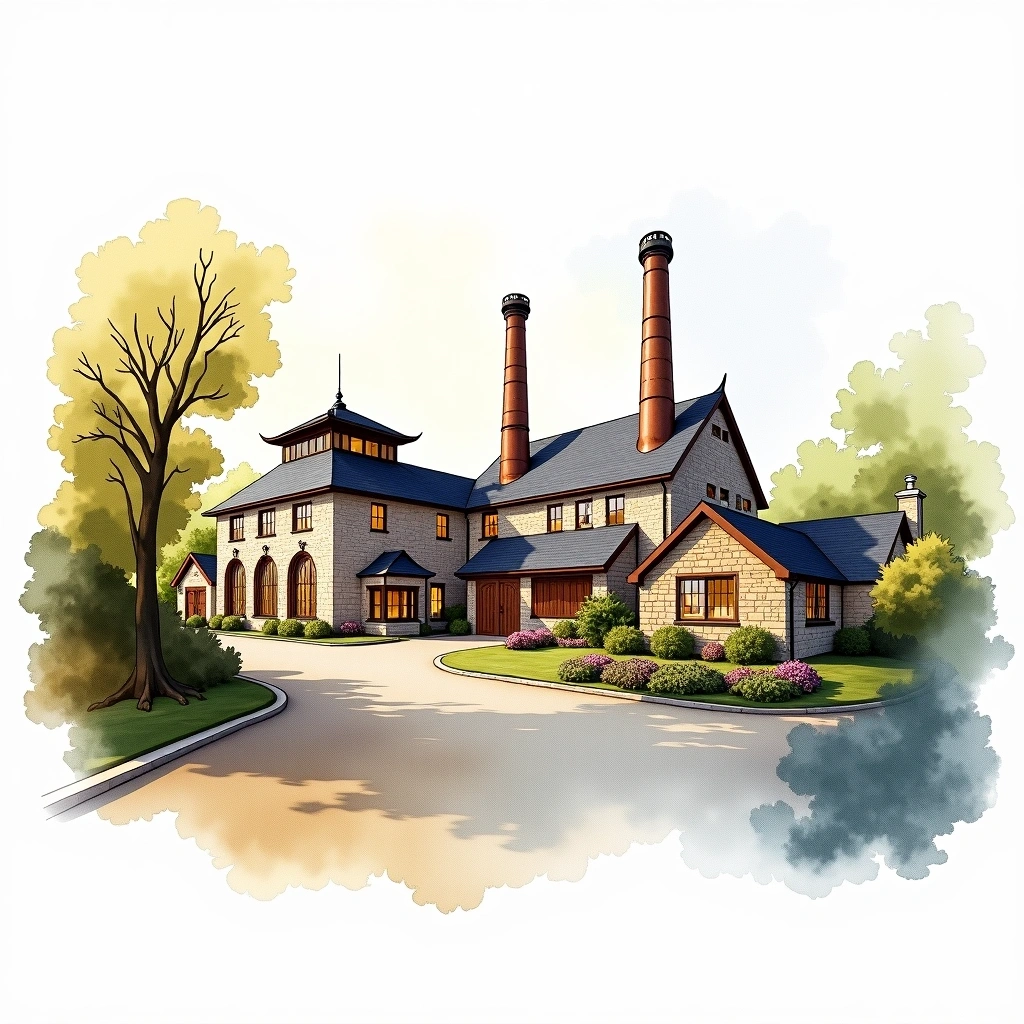 The Glenlivet distillery — watercolor illustration