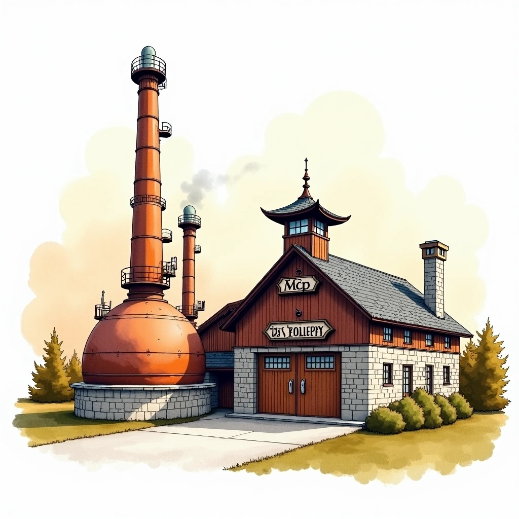 MGP distillery — watercolor illustration