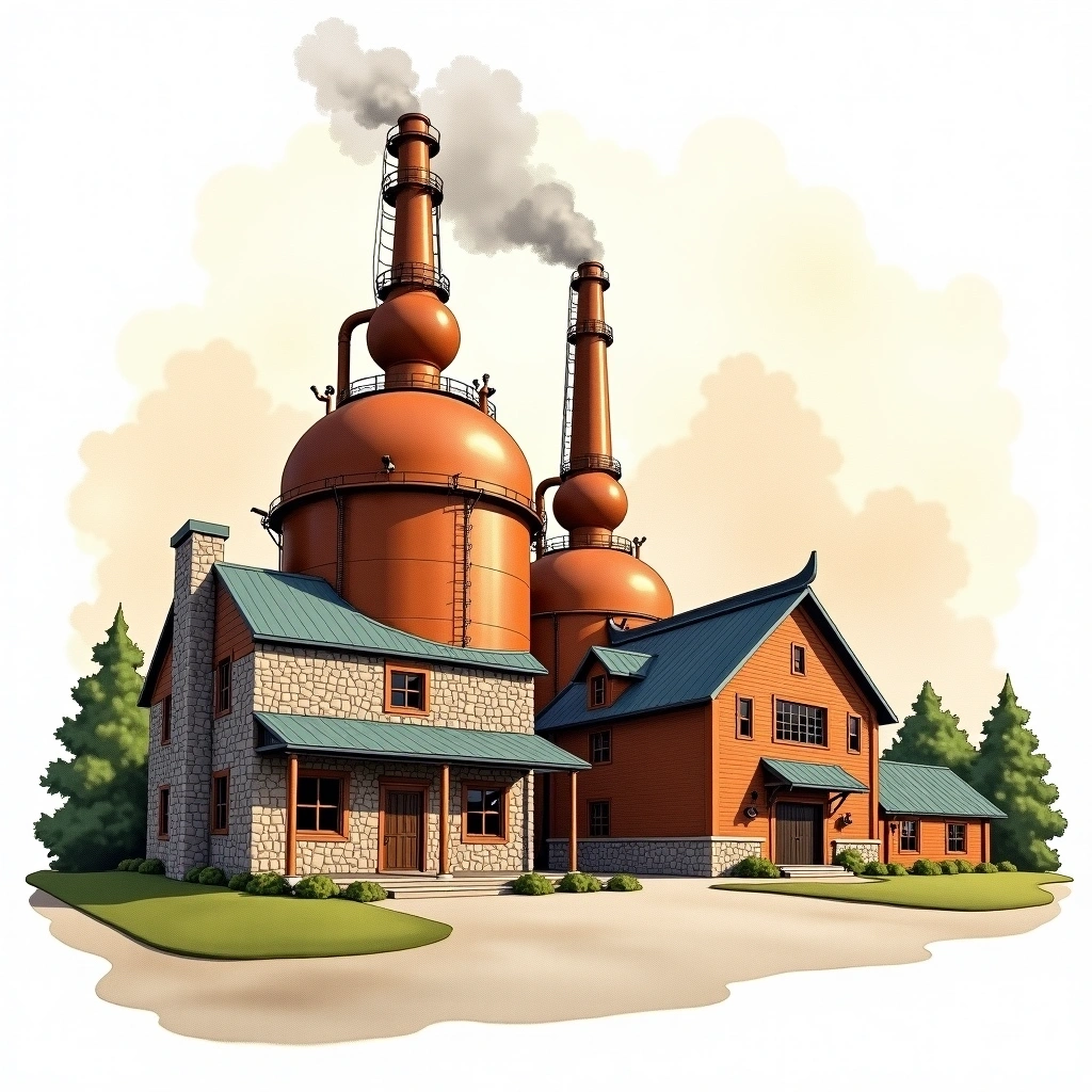 Michter's distillery — watercolor illustration