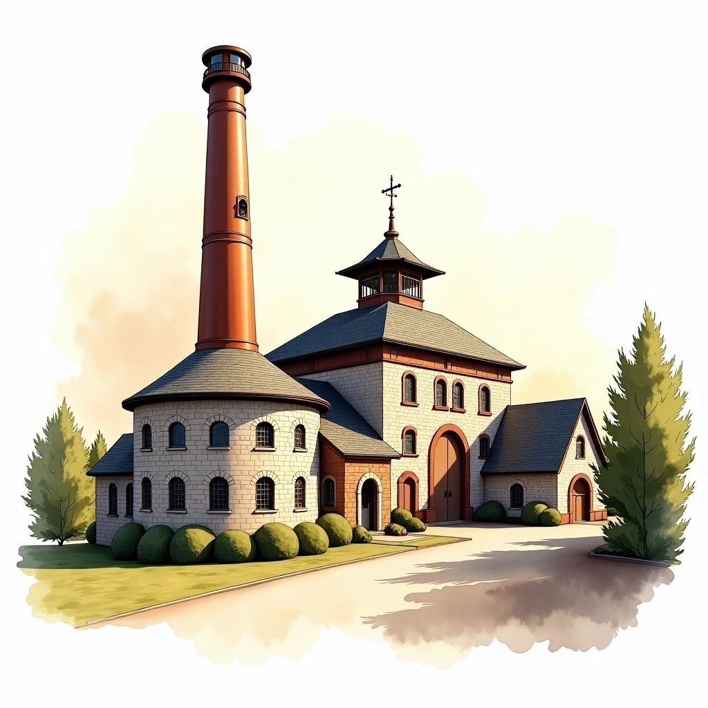 Midleton distillery — watercolor illustration