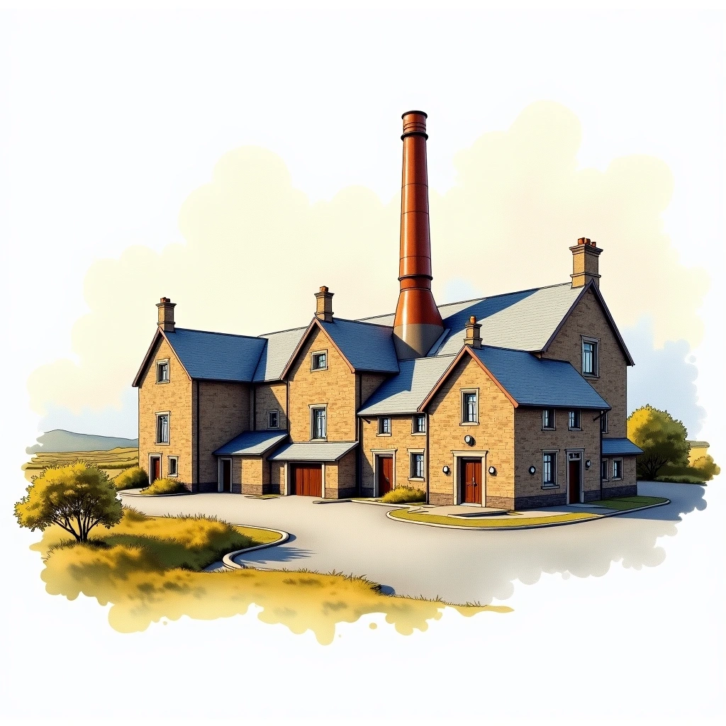 Scapa distillery — watercolor illustration