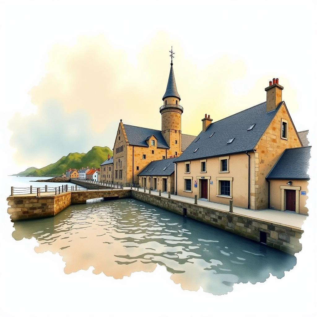 Springbank distillery — watercolor illustration