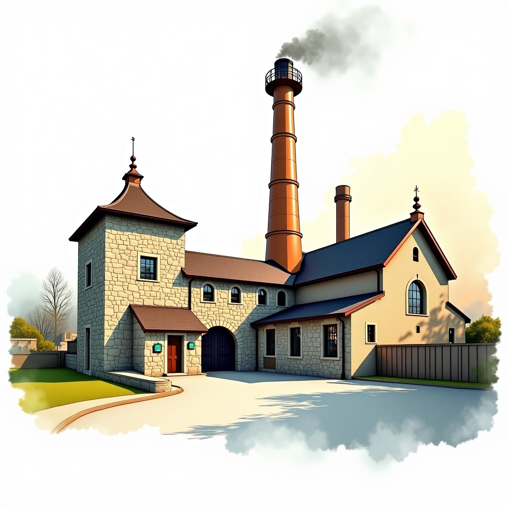 Waterford distillery — watercolor illustration