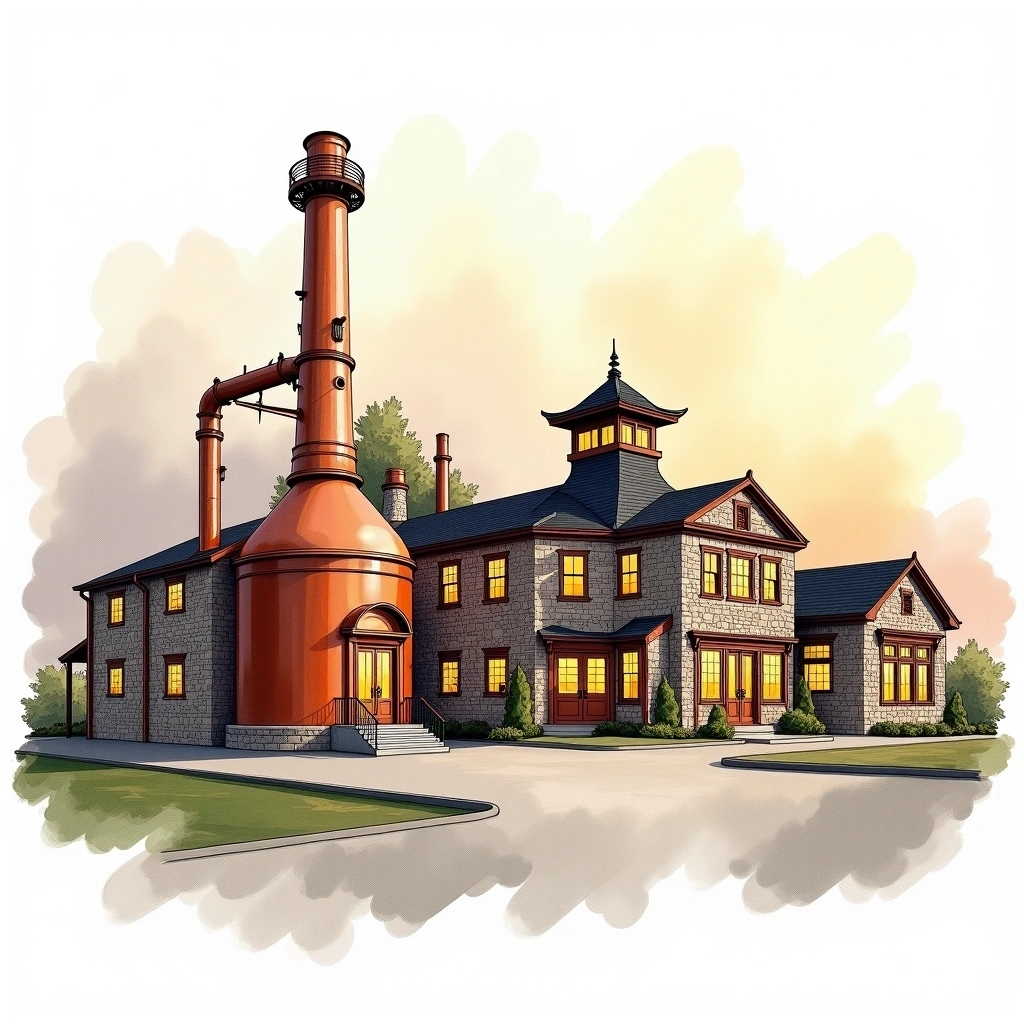 Willett distillery — watercolor illustration
