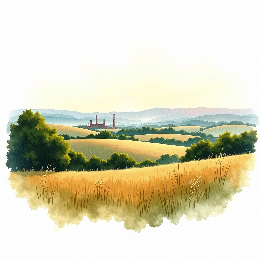 Bangalore whiskey region — watercolor illustration