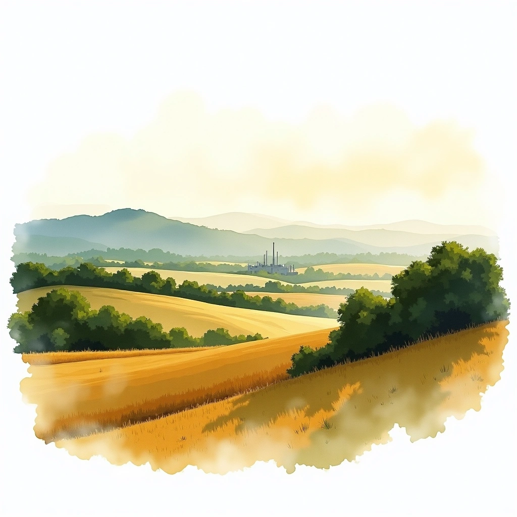 Goa whiskey region — watercolor illustration