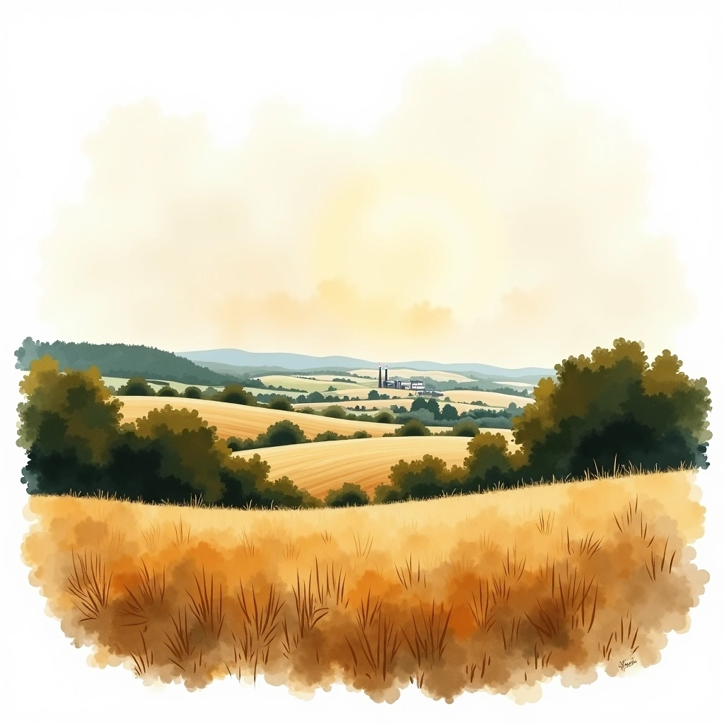 Indiana whiskey region — watercolor illustration