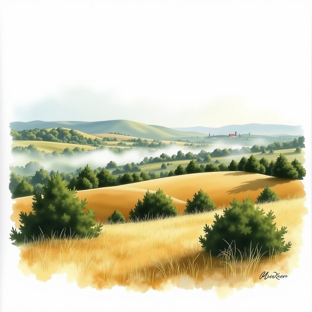 Munster whiskey region — watercolor illustration