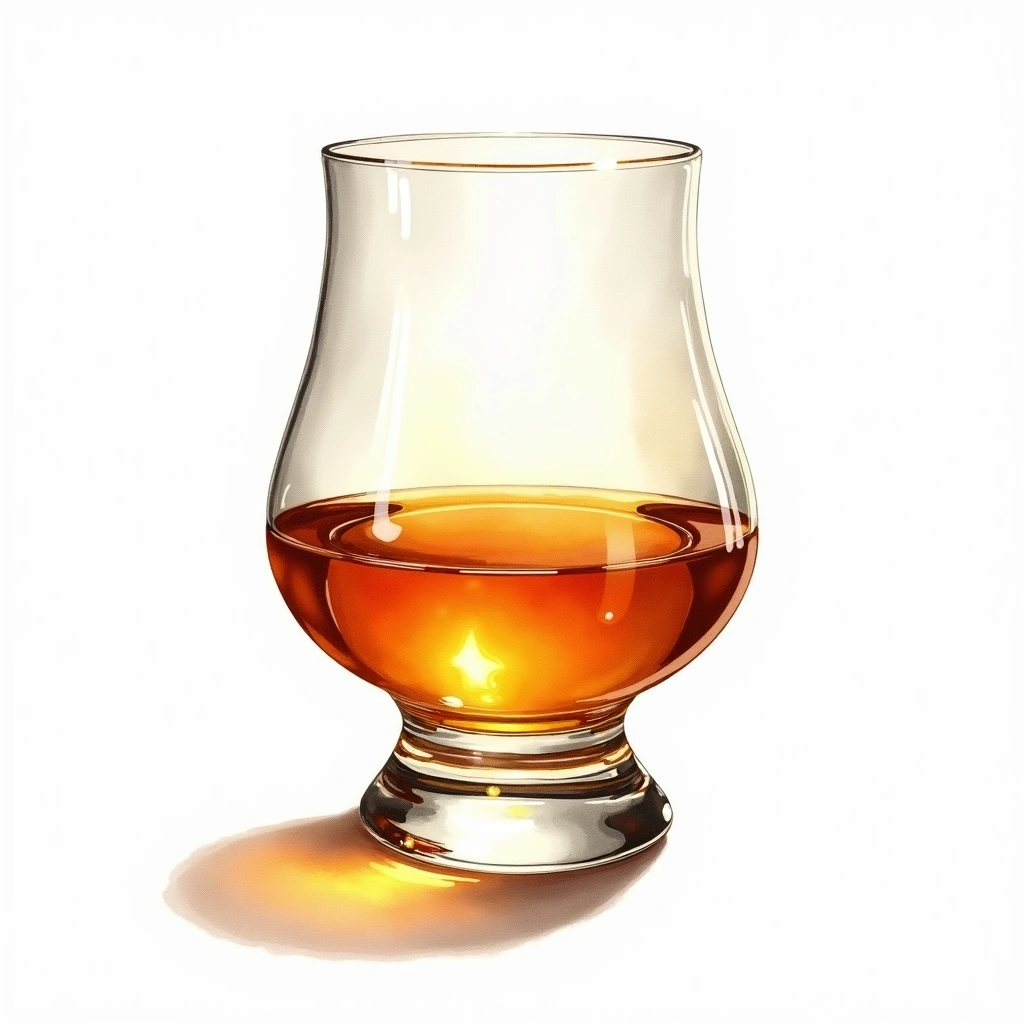 Amrut Fusion — World Whisky watercolor illustration