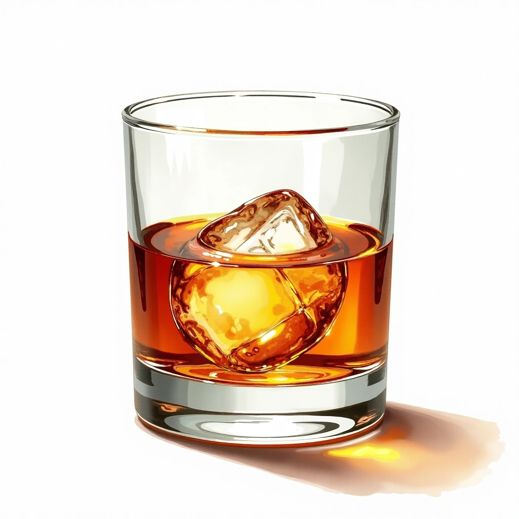 Angel's Envy Kentucky Straight Bourbon — Bourbon watercolor illustration