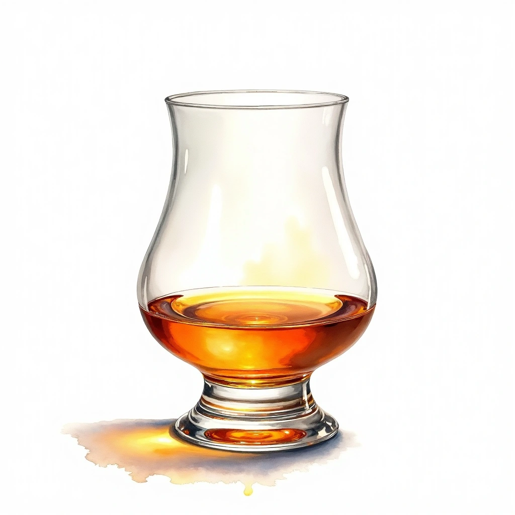 The Balvenie 14 Year Old Caribbean Cask — Single Malt Scotch watercolor illustration