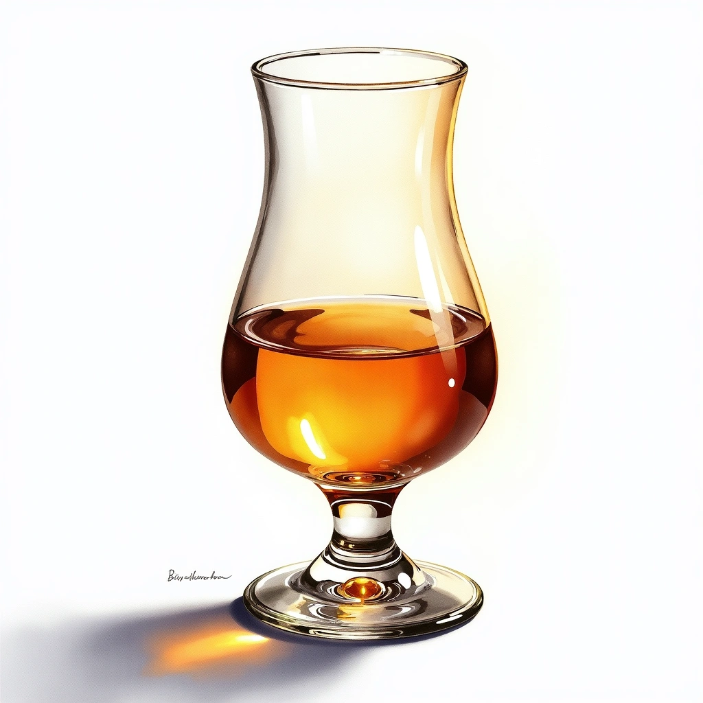 Bowmore 15 Year Old Darkest — Single Malt Scotch watercolor illustration