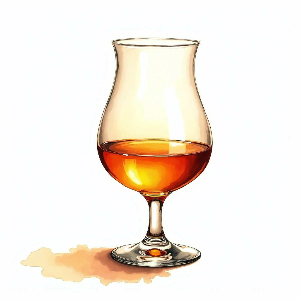 Bowmore 18 Year Old — Single Malt Scotch watercolor illustration