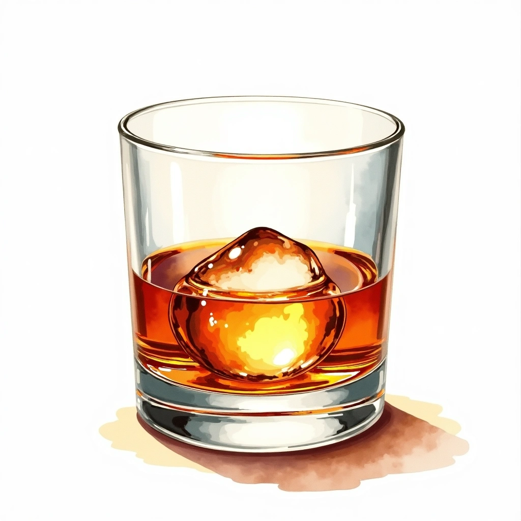 Bulleit Bourbon — Bourbon watercolor illustration