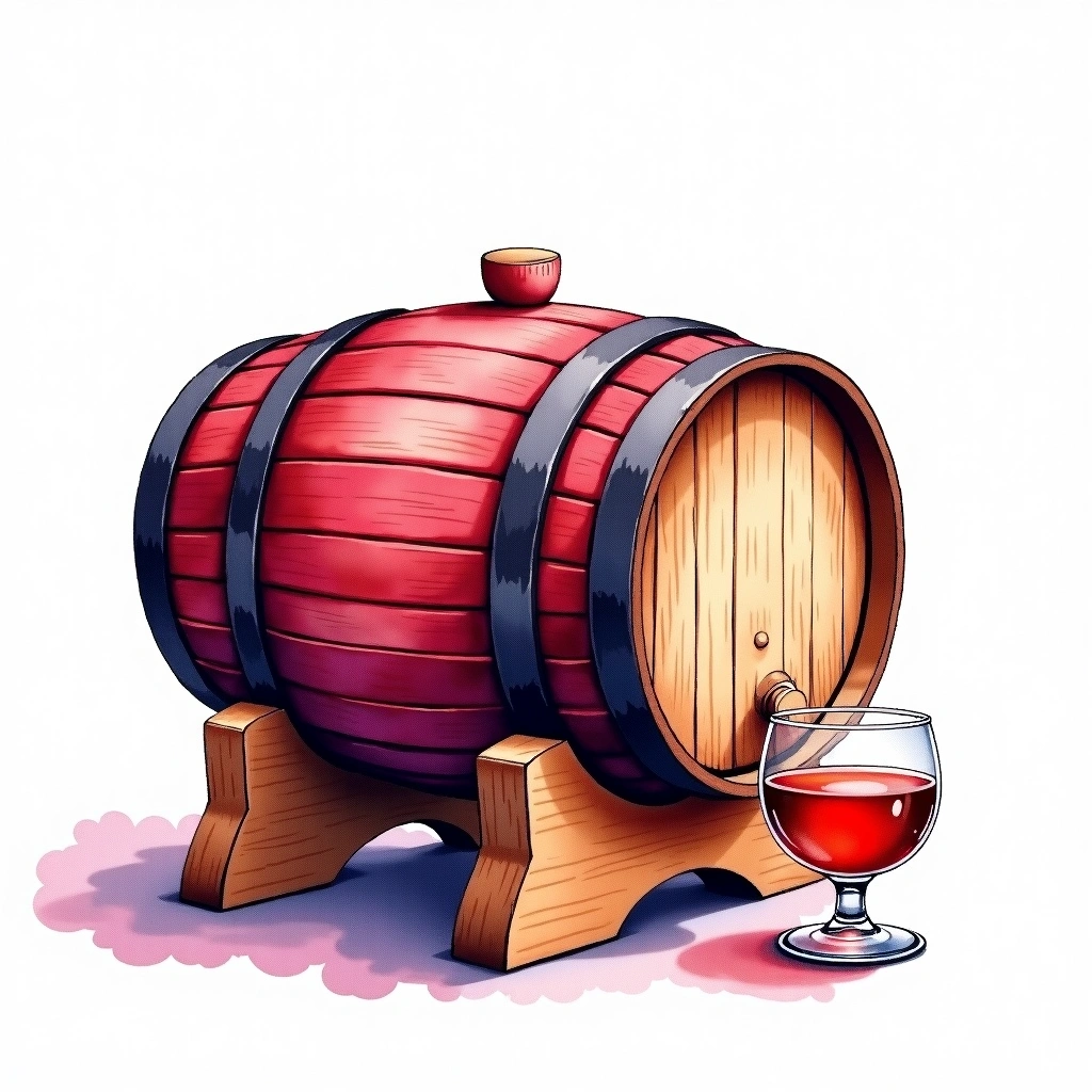 Port Pipe cask — watercolor illustration