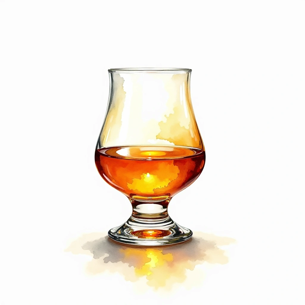 The Dalmore 12 Year Old — Single Malt Scotch watercolor illustration