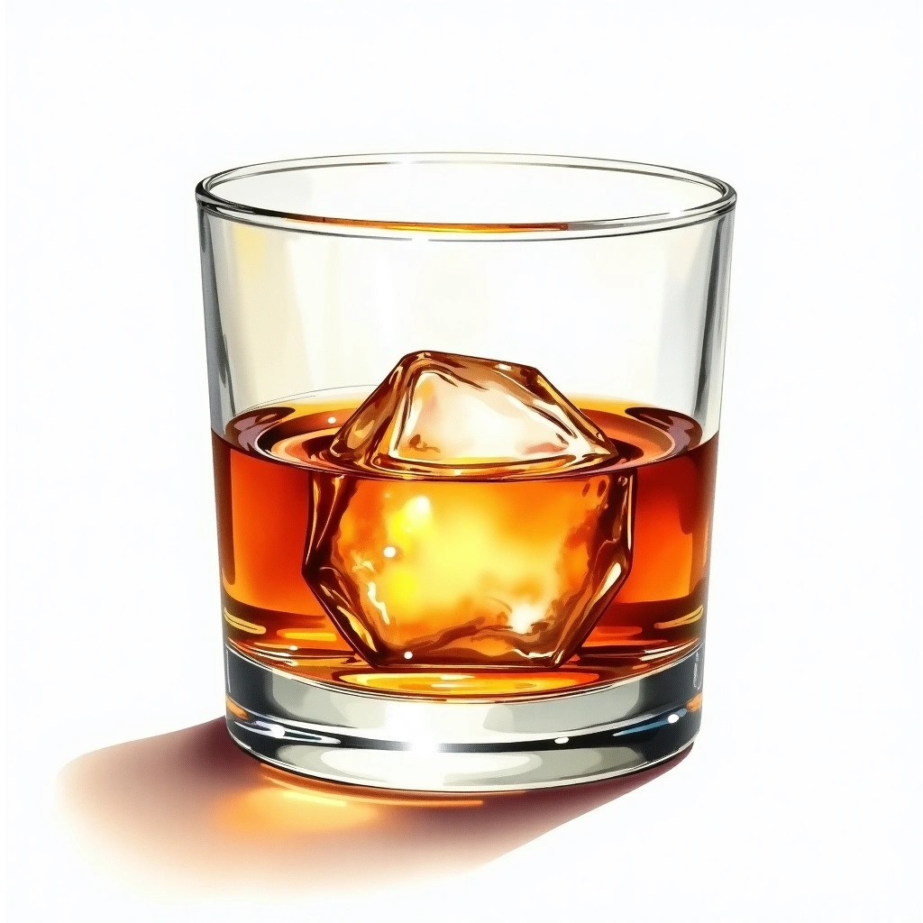 Four Roses Small Batch Select — Bourbon watercolor illustration