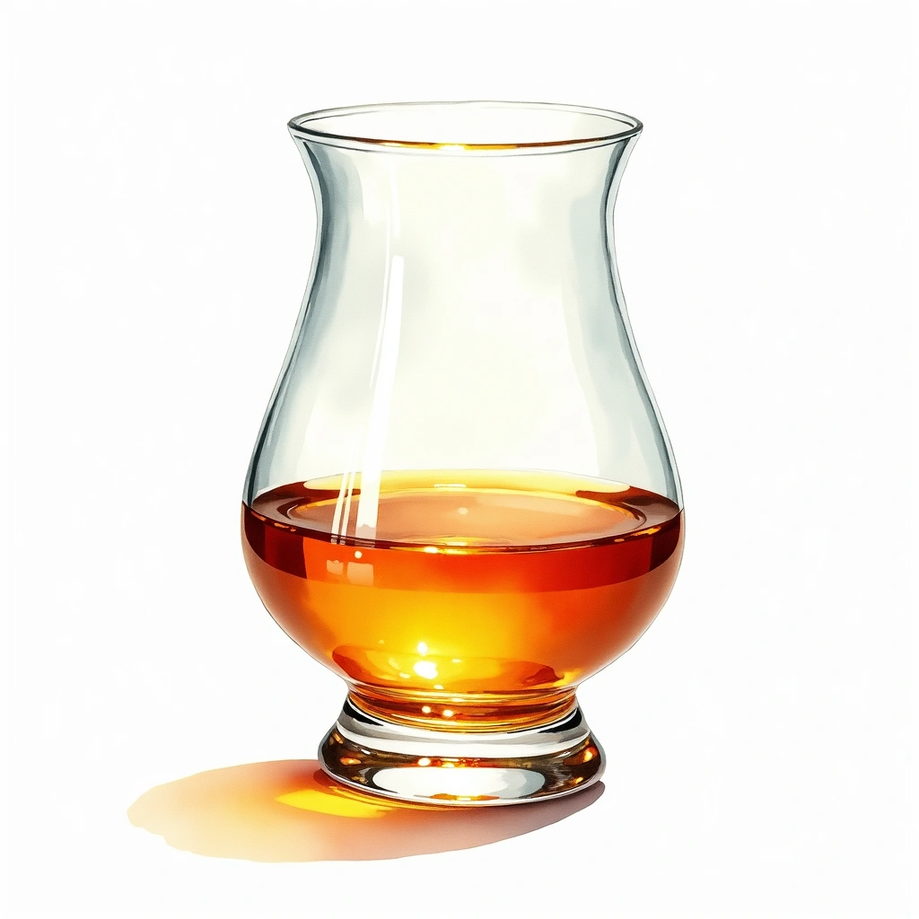 Hakushu 18 Year Old — Japanese Whisky watercolor illustration