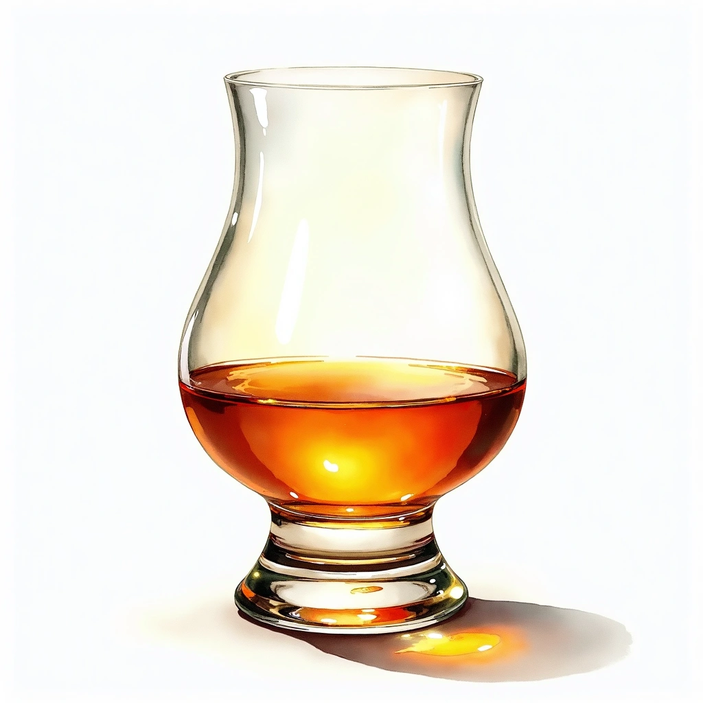 Laphroaig 10 Year Old — Single Malt Scotch watercolor illustration