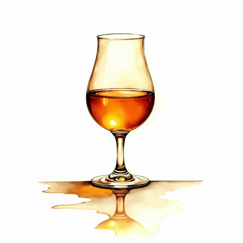 Laphroaig Quarter Cask — Single Malt Scotch watercolor illustration