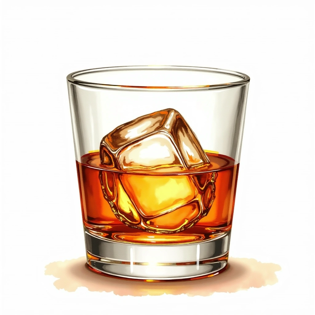 Maker's Mark Kentucky Straight Bourbon — Bourbon watercolor illustration