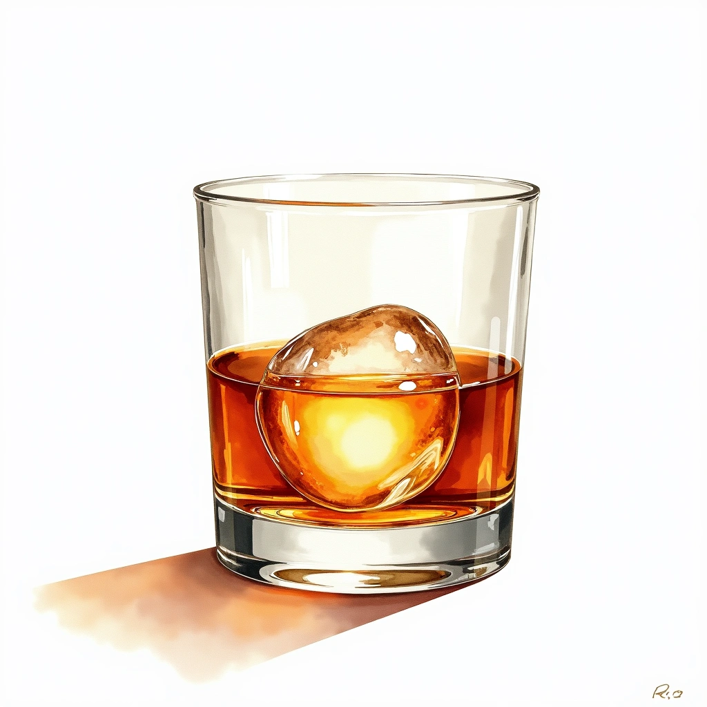 Michter's US*1 Kentucky Straight Bourbon — Bourbon watercolor illustration