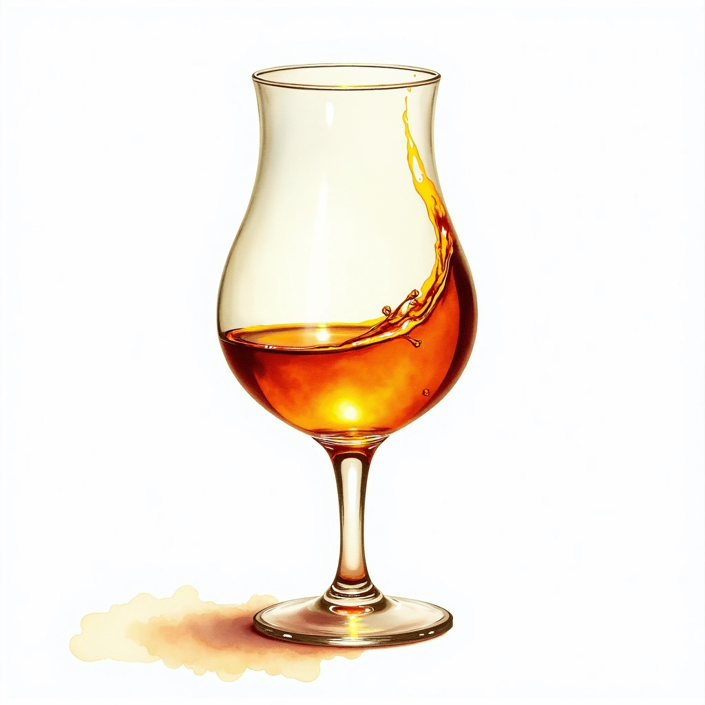 Oban 14 Year Old — Single Malt Scotch watercolor illustration