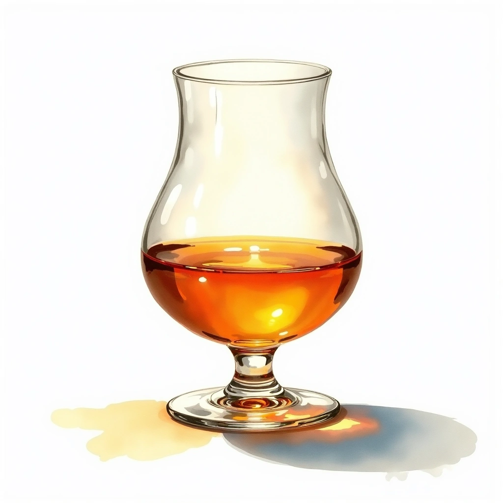 American Single Malt whiskey type — watercolor illustration