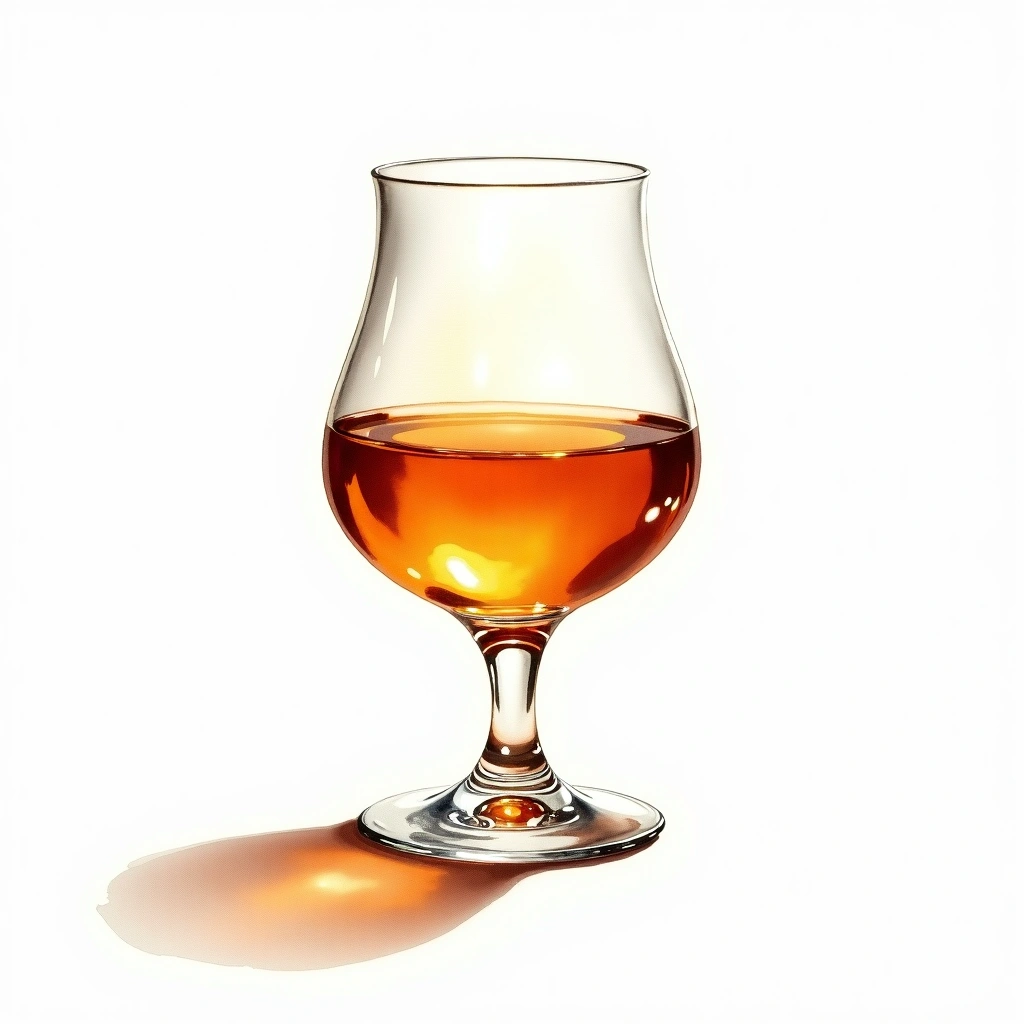 Blended Malt Scotch whiskey type — watercolor illustration