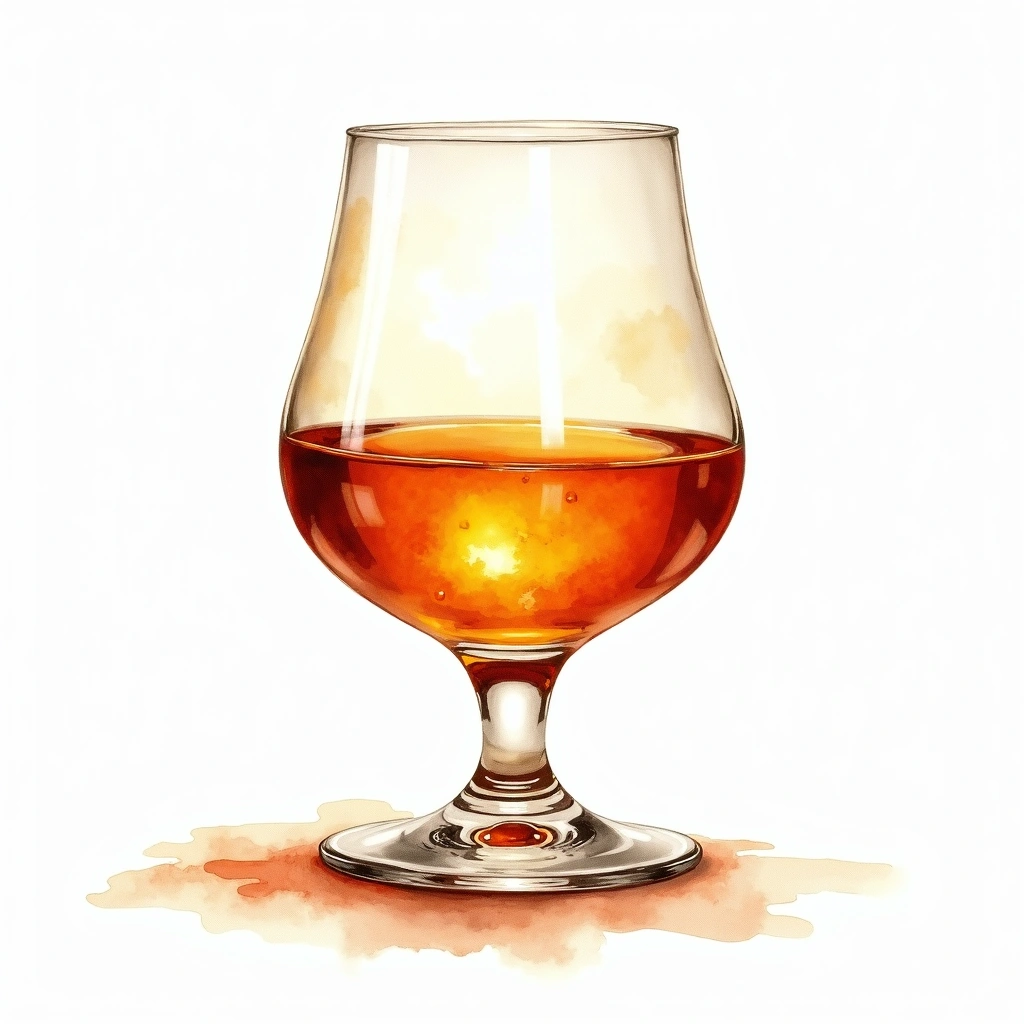 Blended Scotch whiskey type — watercolor illustration
