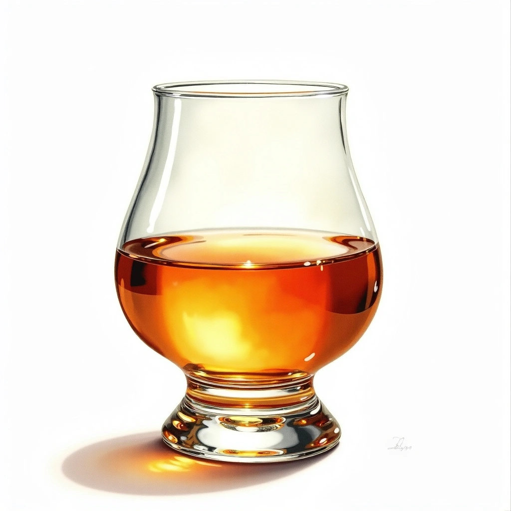 Single Grain Scotch whiskey type — watercolor illustration