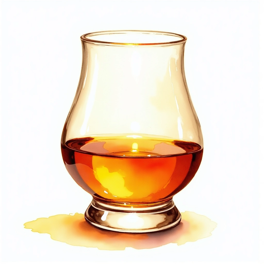 Single Malt Scotch whiskey type — watercolor illustration