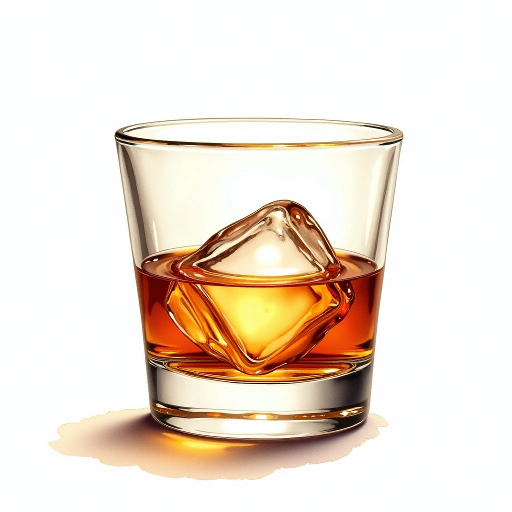 Woodford Reserve Double Oaked — Bourbon watercolor illustration