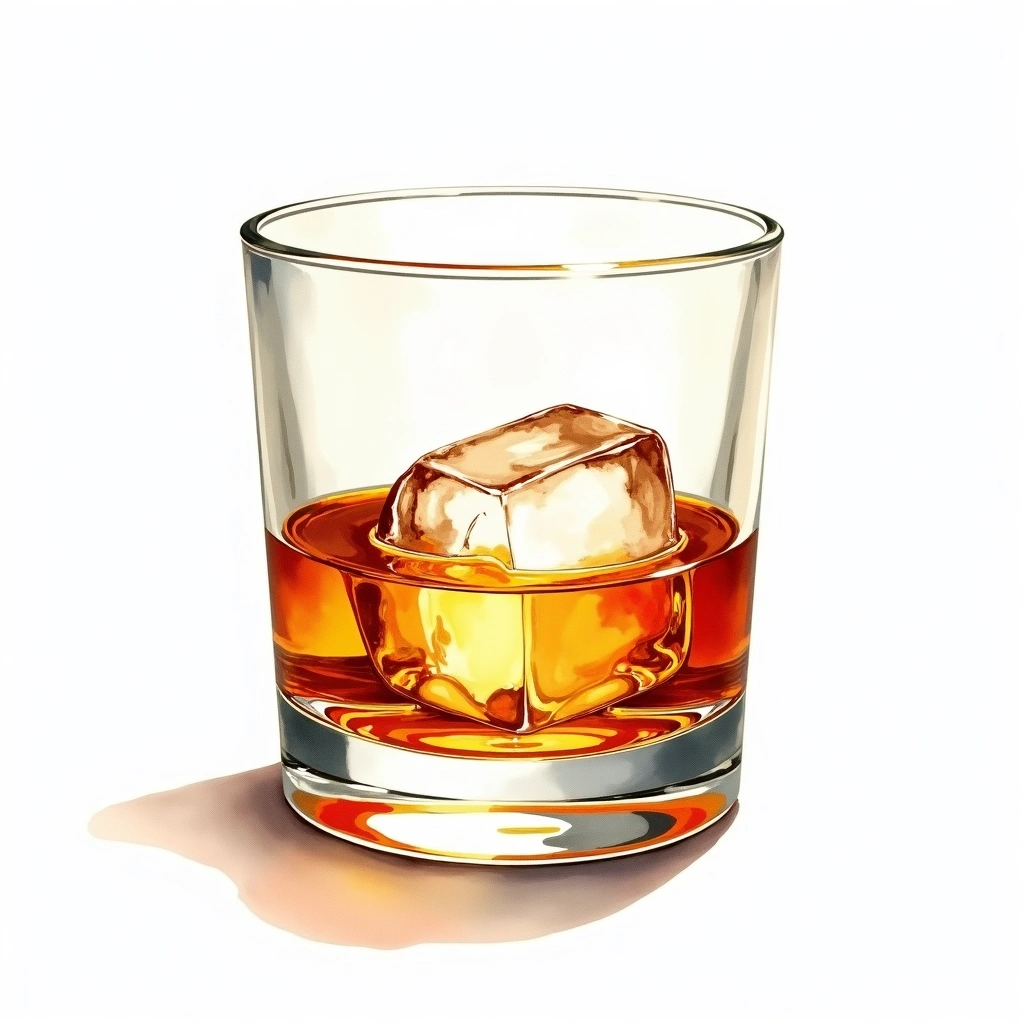 Woodford Reserve Kentucky Straight Bourbon — Bourbon watercolor illustration