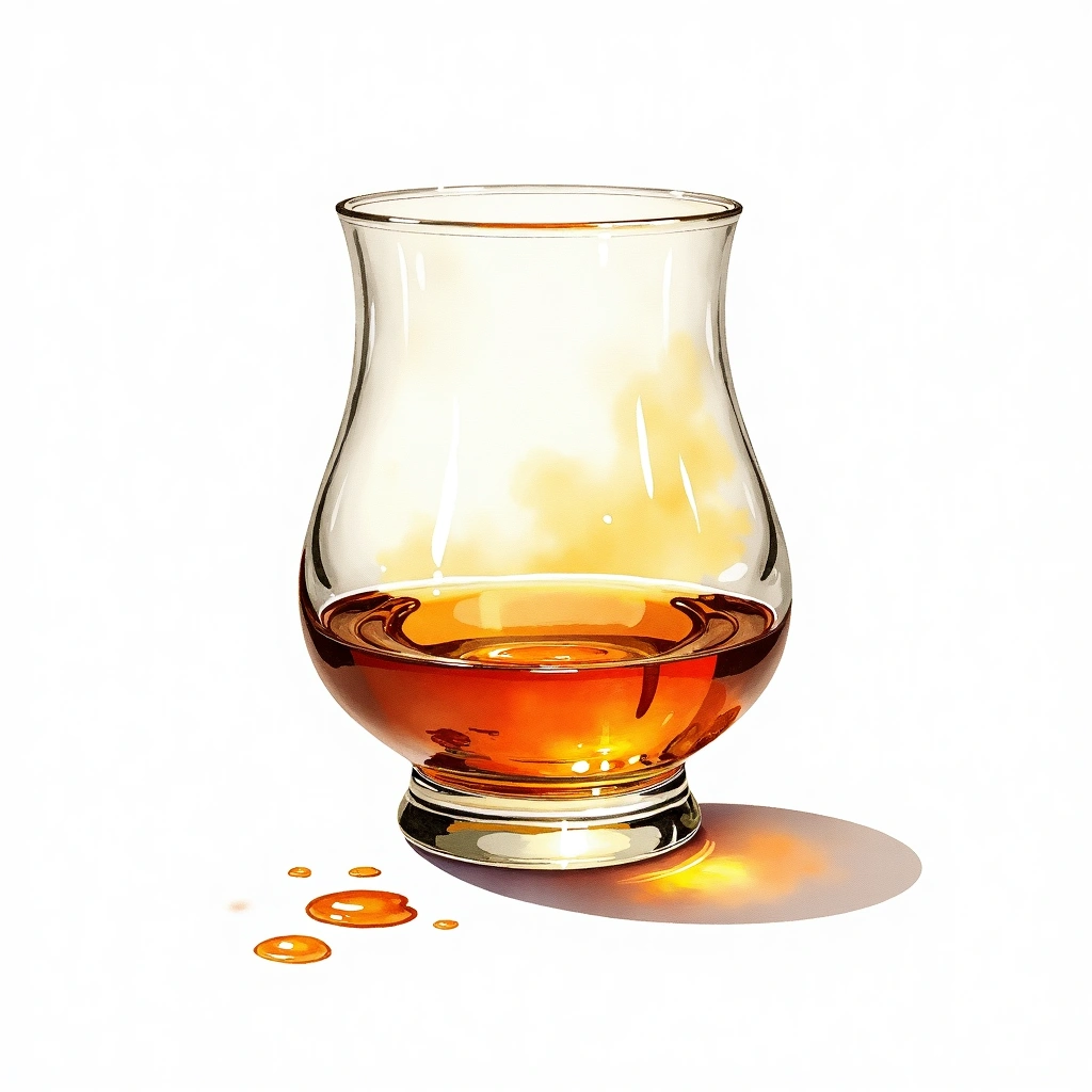 Yamazaki 12 Year Old — Japanese Whisky watercolor illustration